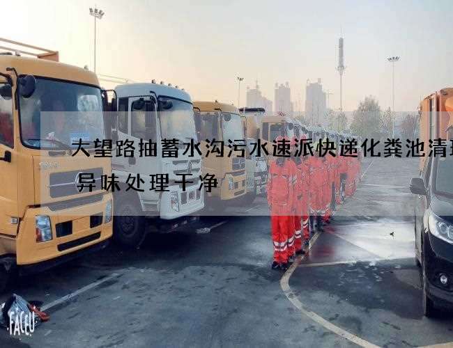 大望路抽蓄水沟污水速派快递化粪池清理里异味处理干净