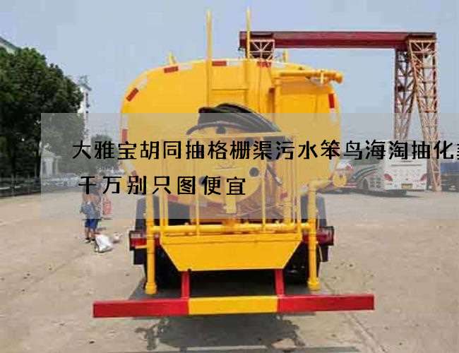 大雅宝胡同抽格栅渠污水笨鸟海淘抽化粪池千万别只图便宜 大雅宝胡同抽格栅渠污水笨鸟海淘抽化粪池千万别只图便宜