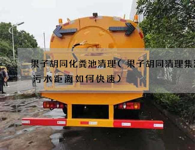 果子胡同化粪池清理(果子胡同清理集淤沟污水距离如何快速) 果子胡同化粪池清理(果子胡同清理集淤沟污水距离如何快速)