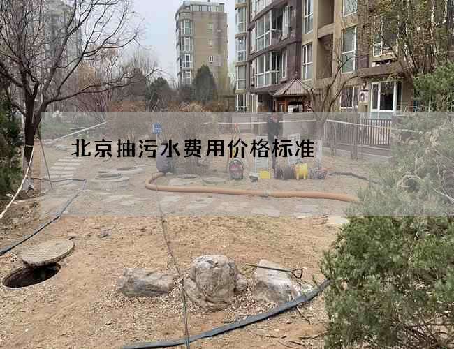 北京抽污水费用价格标准