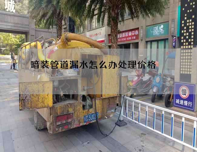 暗装管道漏水怎么办处理价格 暗装管道漏水怎么办处理价格