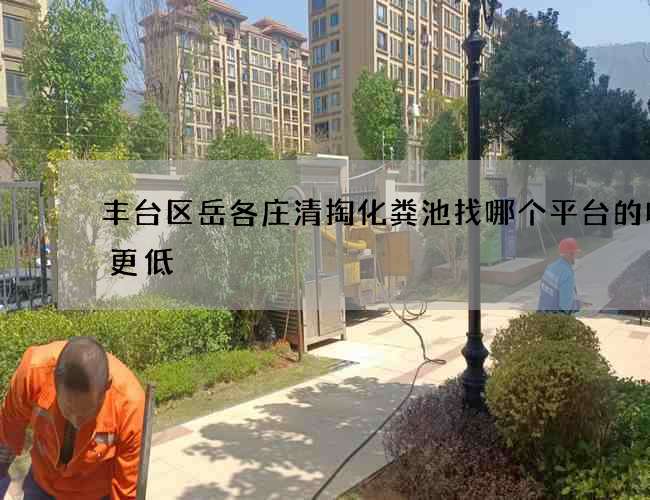 丰台区岳各庄清掏化粪池找哪个平台的收费更低