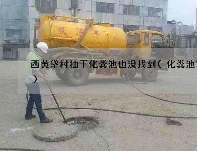 西黄垡村抽干化粪池也没找到(化粪池设备)