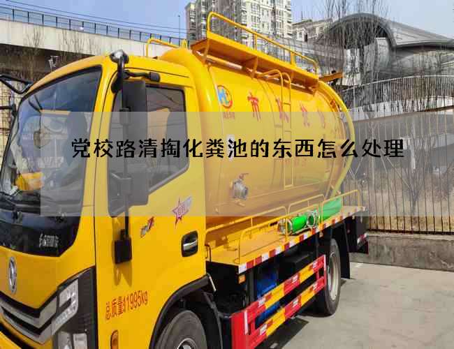党校路清掏化粪池的东西怎么处理