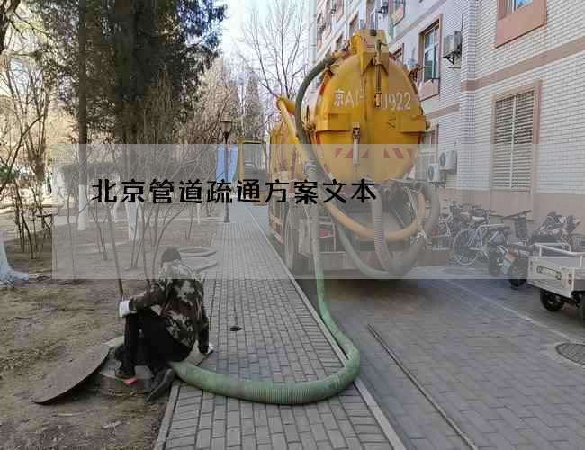 北京管道疏通方案文本