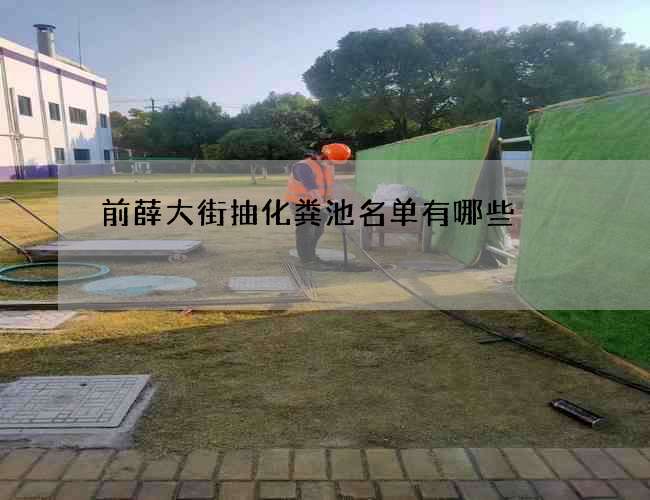 前薛大街抽化粪池名单有哪些