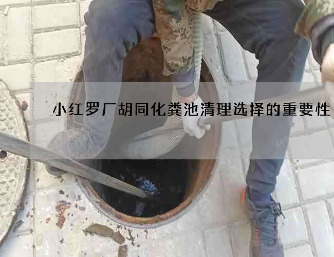 小红罗厂胡同化粪池清理选择的重要性