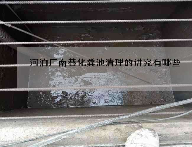 河泊厂南巷化粪池清理的讲究有哪些