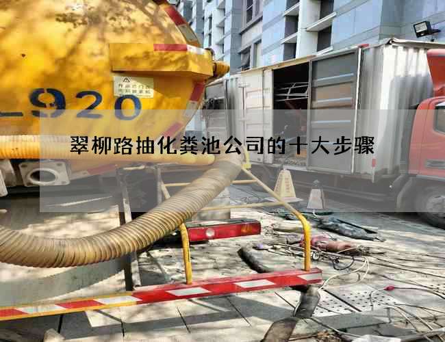 翠柳路抽化粪池公司的十大步骤